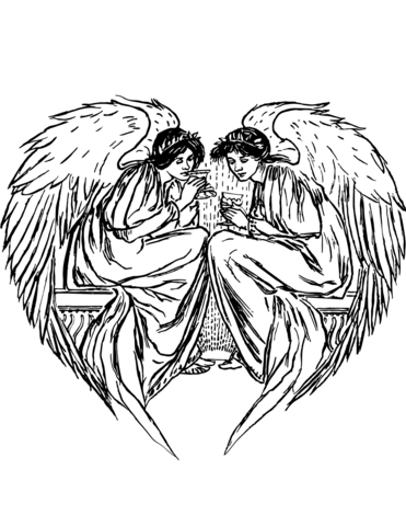 Two Angels Coloring Page